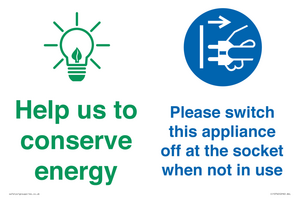 Help us to conserve energy - Unplug the kettle when finished